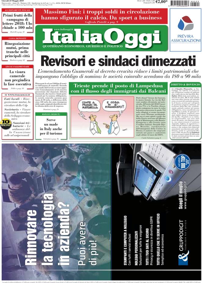23 maggio: prime pagine Italia