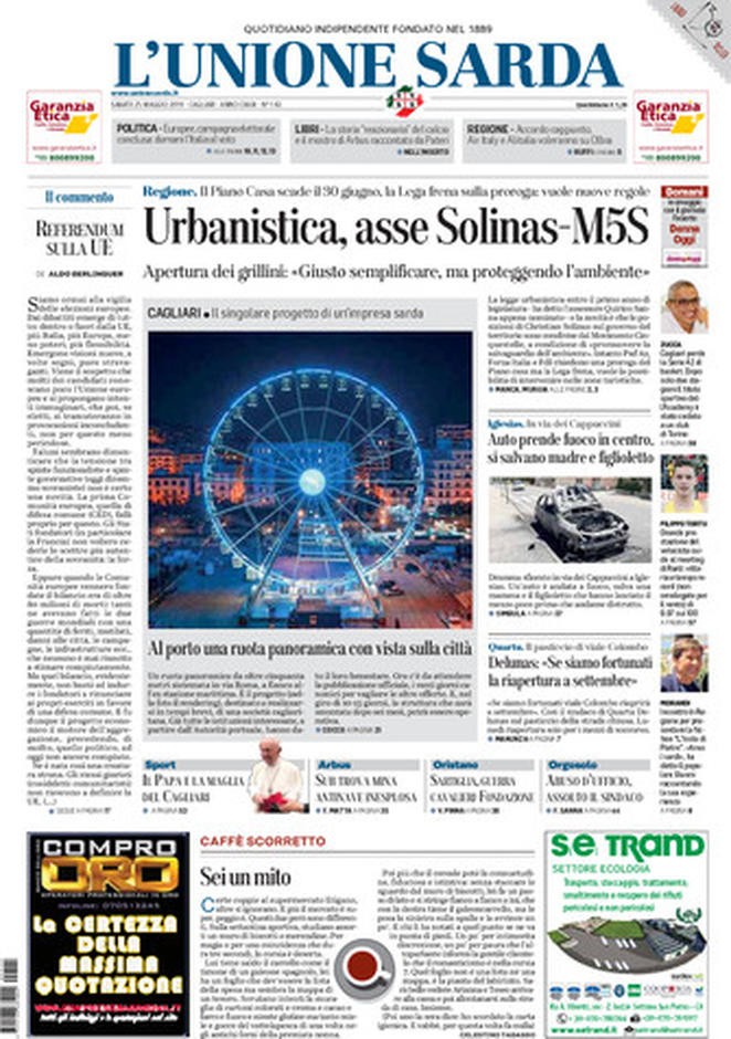 25 maggio: prime pagine Italia