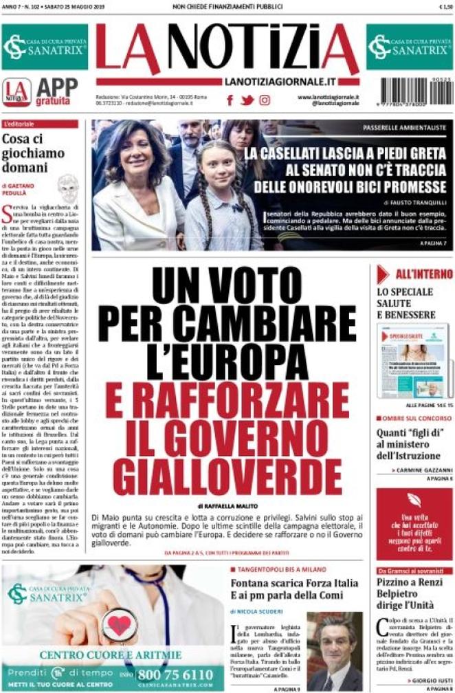 25 maggio: prime pagine Italia