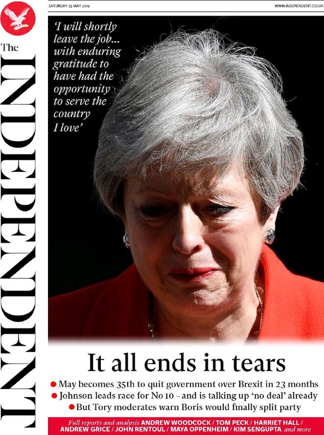 Rassegna delle prime pagine dei principali giornali esteri in edicola di oggi 25 maggio 2019