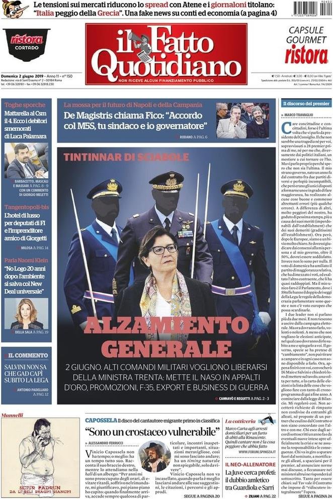 2 giugno: prime pagine&nbsp;Italia