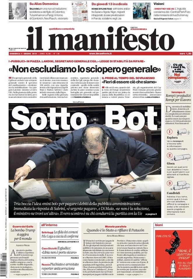 9 giugno: prime pagine&nbsp;Italia