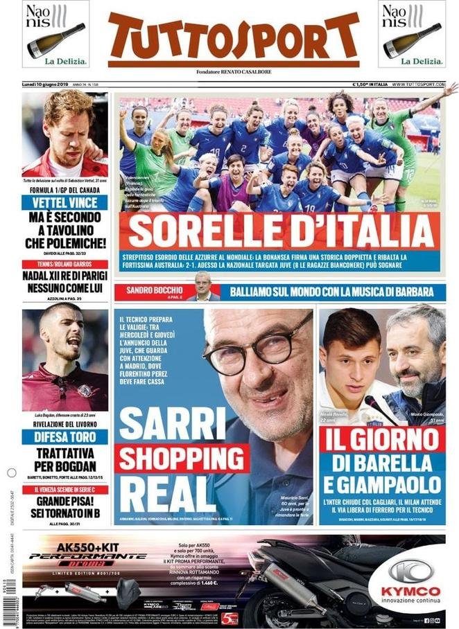 10 giugno: prime pagine&nbsp;Italia