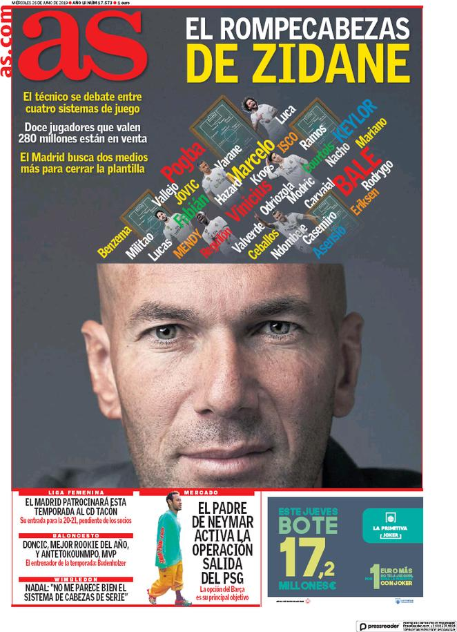 26 giugno: prime pagine&nbsp;sport