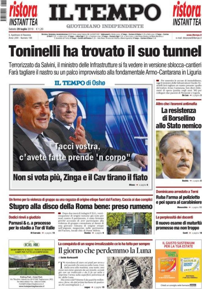 20 luglio: prime pagine&nbsp;Italia