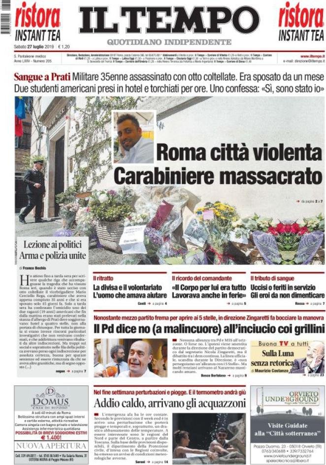27 luglio: prime pagine&nbsp;Italia