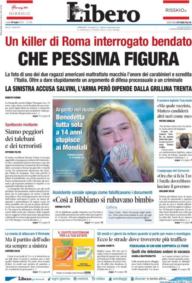 29 luglio: prime pagine&nbsp;Italia