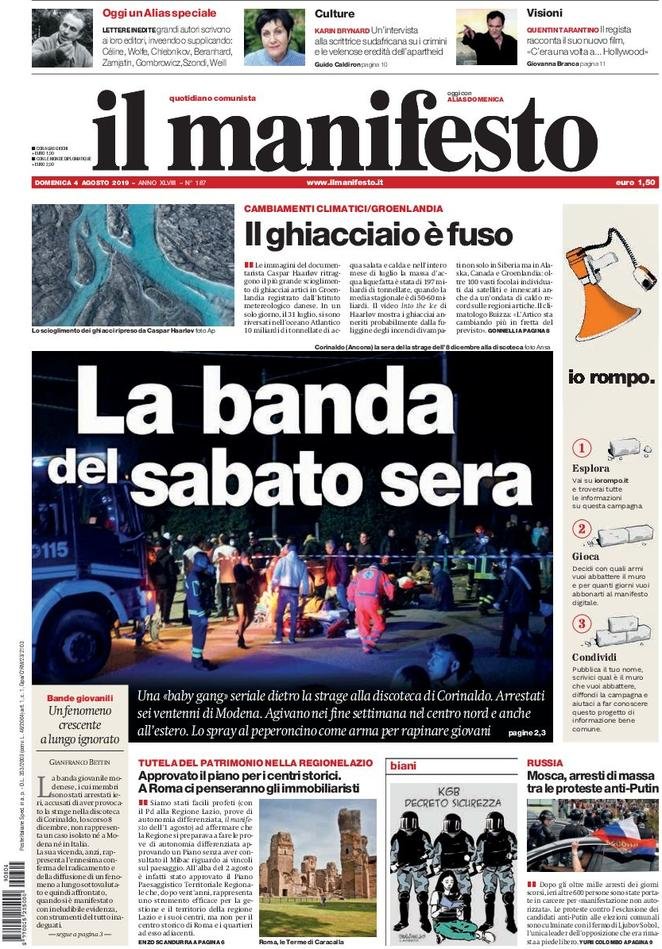 4 agosto: prime pagine&nbsp;Italia