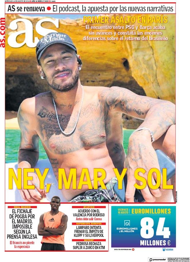 14 agosto: prime pagine&nbsp;Sport