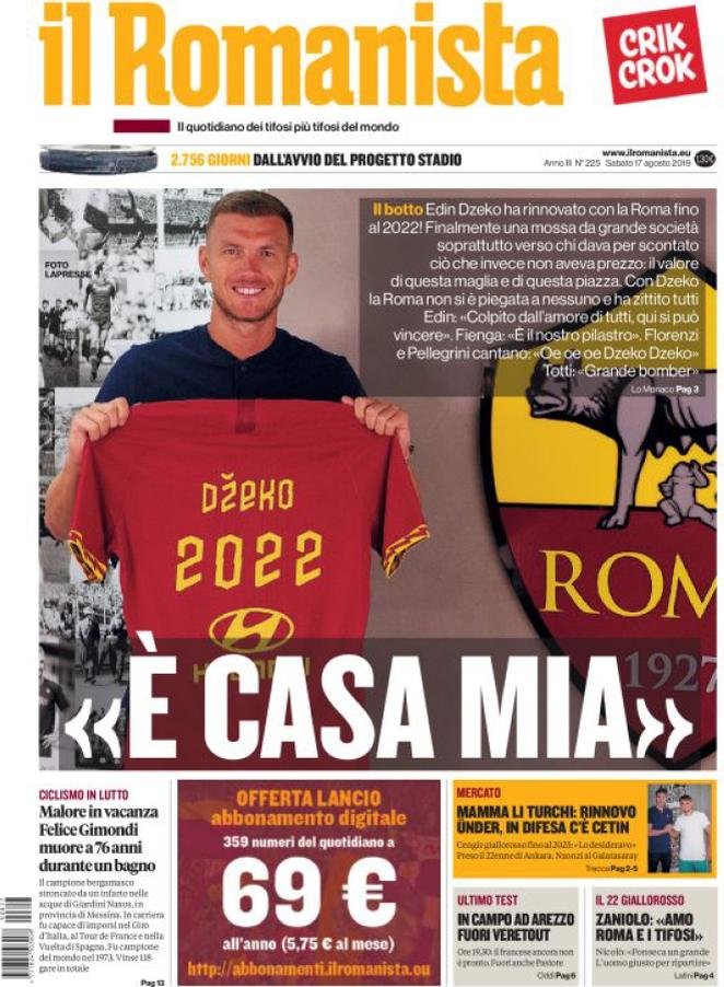 17 agosto prime pagine&nbsp;Sport