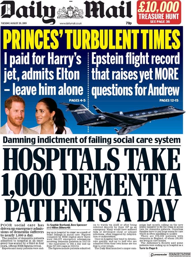 20 agosto: prime pagine&nbsp;estero