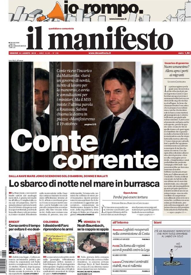 30 agosto: prime pagine&nbsp;Italia