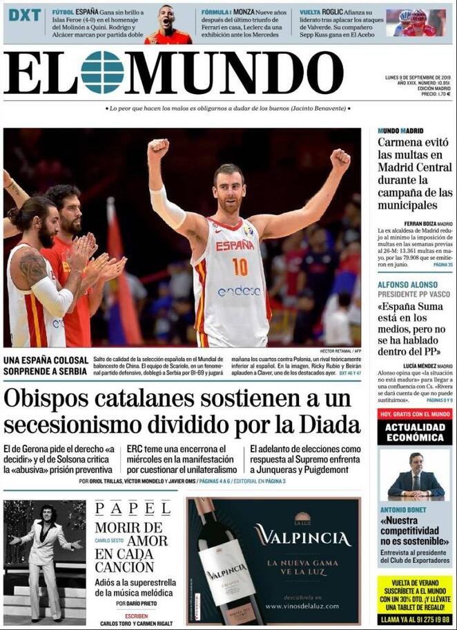 9 settembre: prime pagine&nbsp;estero