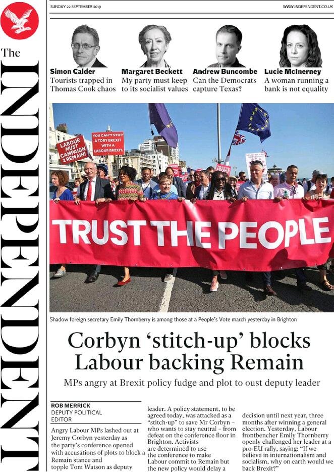 22 settembre: prime pagine&nbsp;estero