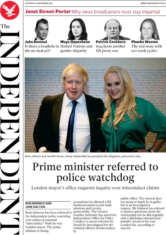 28 settembre: prime pagine&nbsp;estero