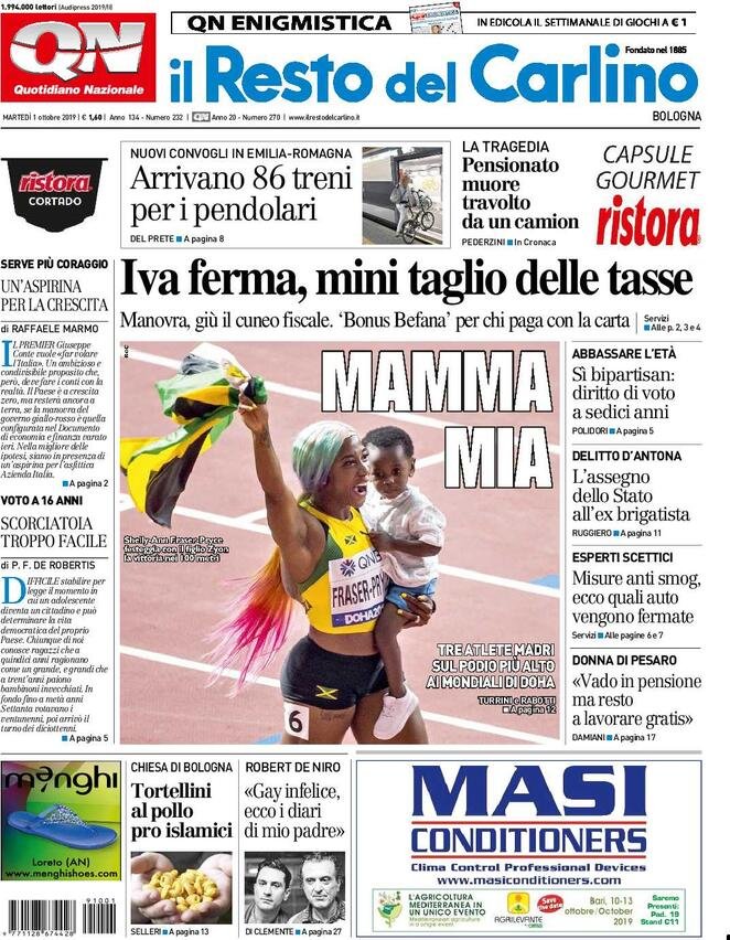 1 ottobre: prime pagine&nbsp;Italia