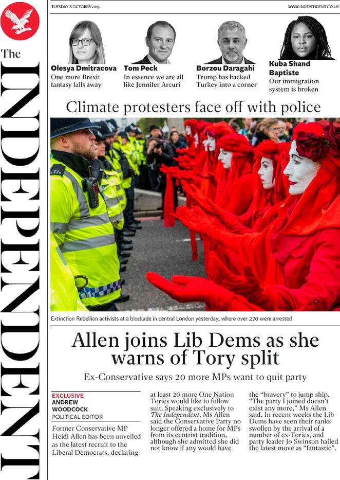 8 ottobre: prime pagine&nbsp;estero