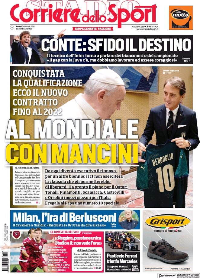 14 ottobre: prime pagine&nbsp;Sport