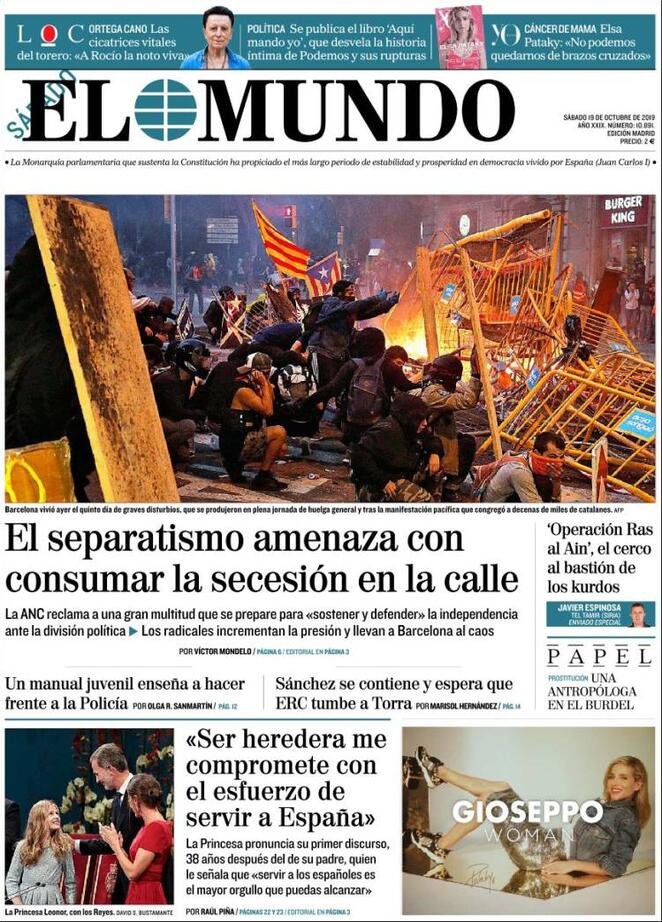 19 ottobre: prime pagine&nbsp;estero
