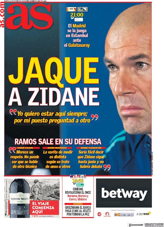 22 ottobre: prime pagine&nbsp;Sport
