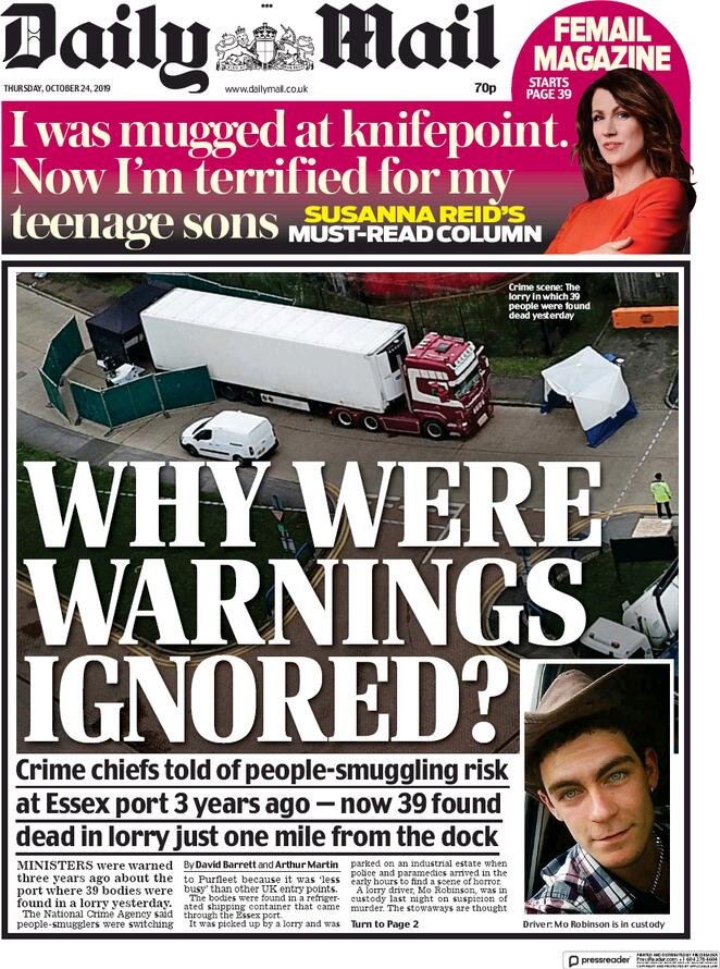 24 ottobre: prime pagine&nbsp;estero