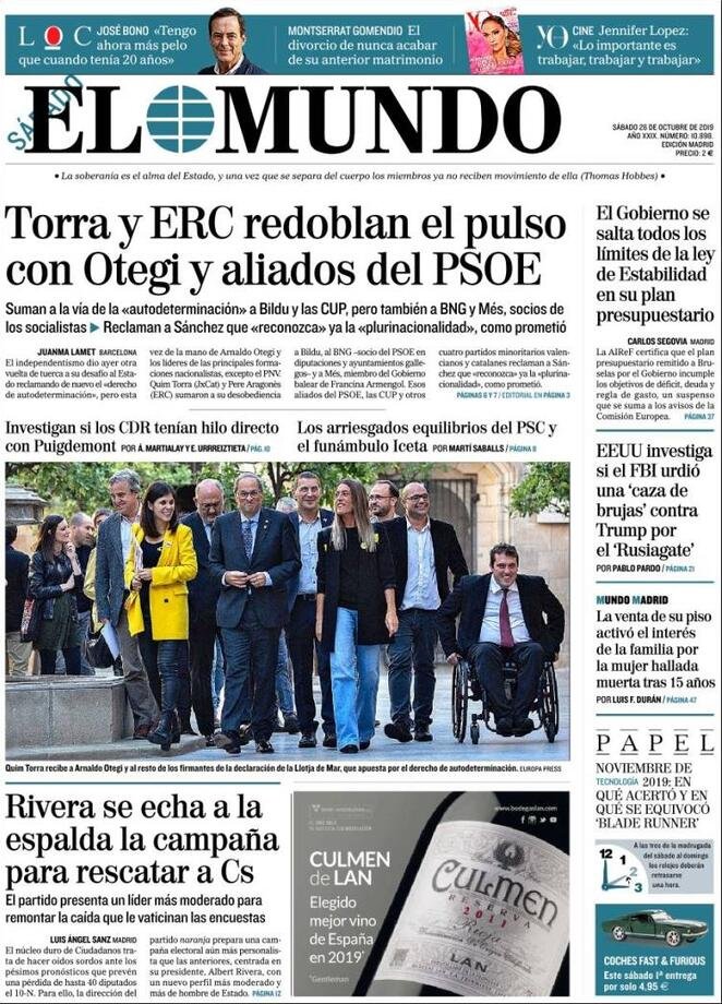 26 ottobre: prime pagine&nbsp;estero