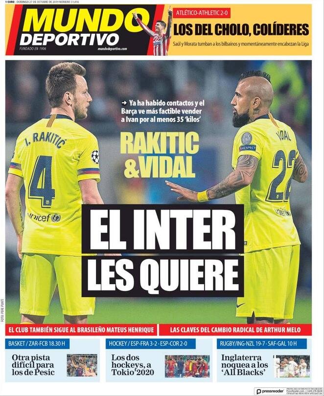 27 ottobre: prime pagine&nbsp;estero