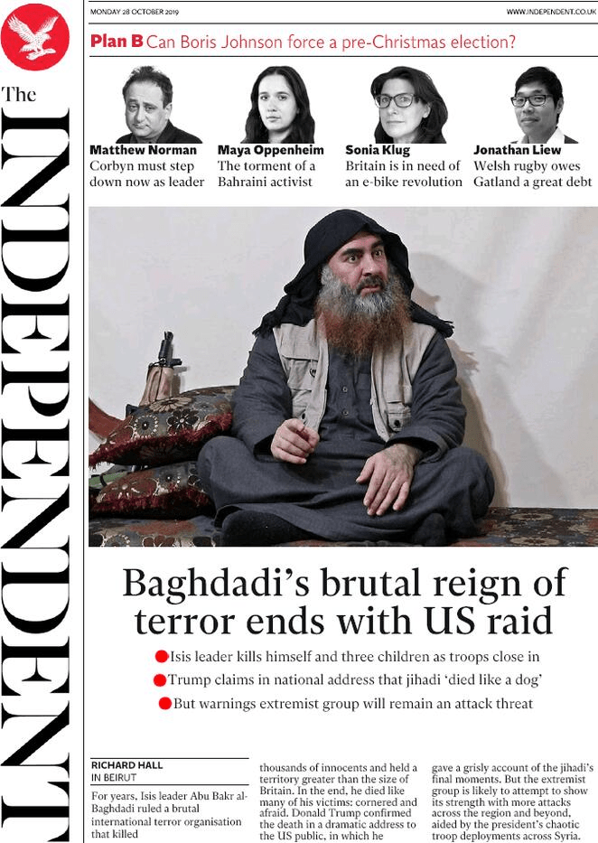 28 ottobre: prime pagine&nbsp;estero