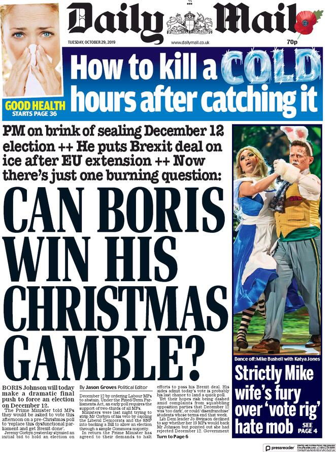 29 ottobre: prime pagine&nbsp;estero