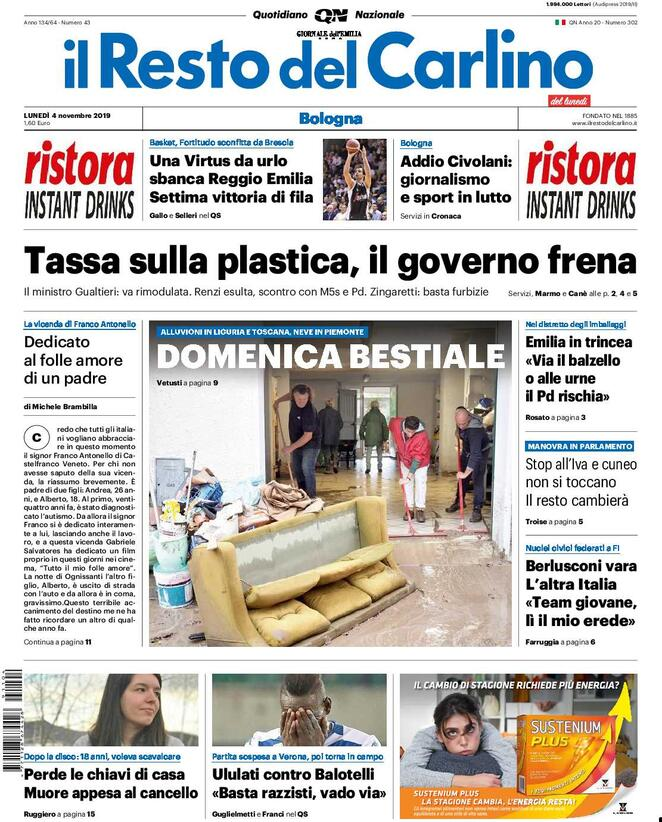 4 novembre: prime pagine Italia