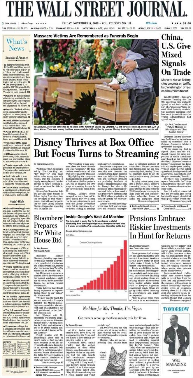 8 novembre: prime pagine&nbsp;estero