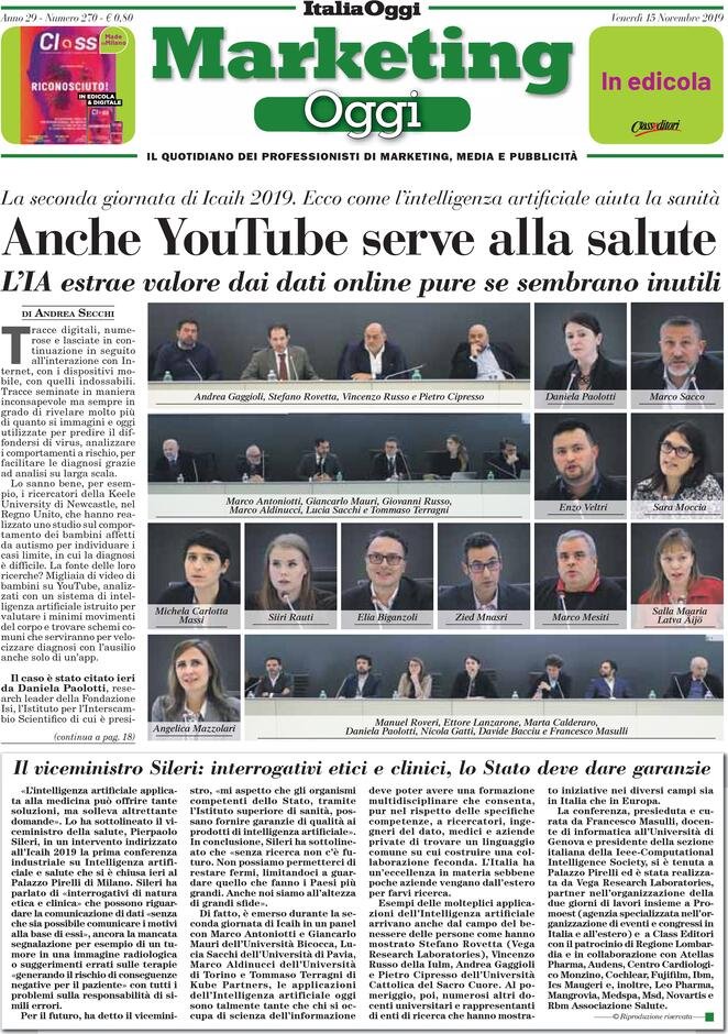 15 novembre: prime pagine&nbsp;Italia