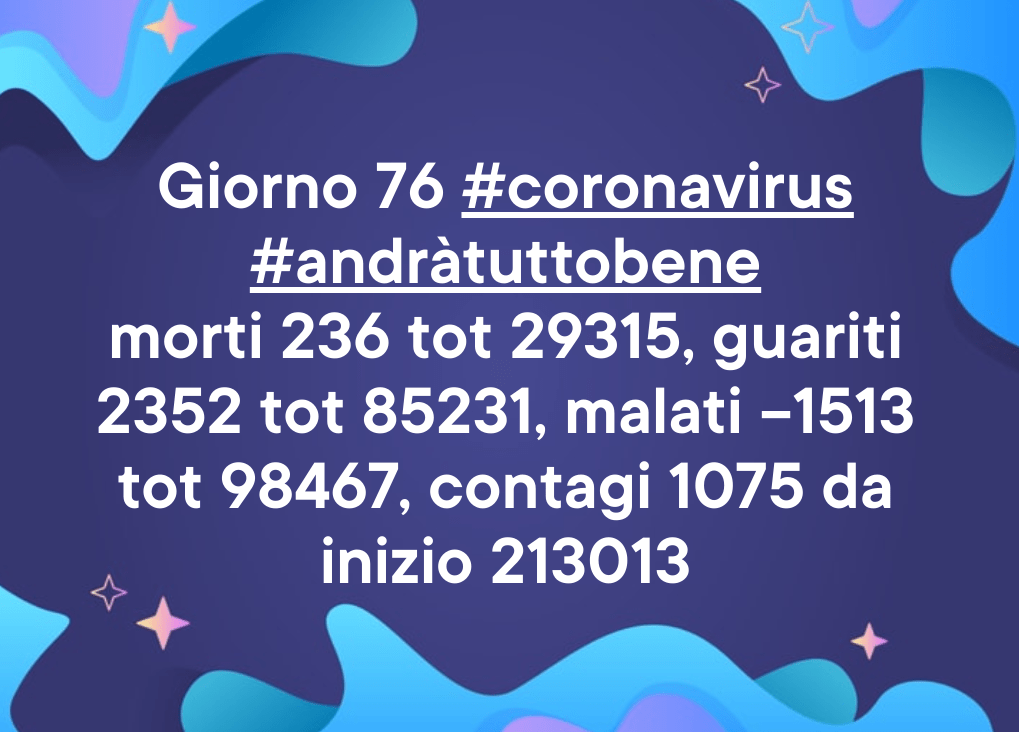 Coronavirus: 5 maggio, comunicato stampa della Protezione&nbsp;Civile