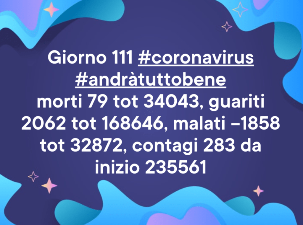 Coronavirus: giorno 111