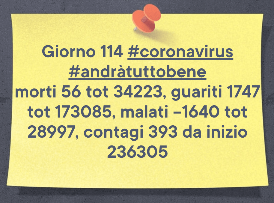 Coronavirus: giorno 114